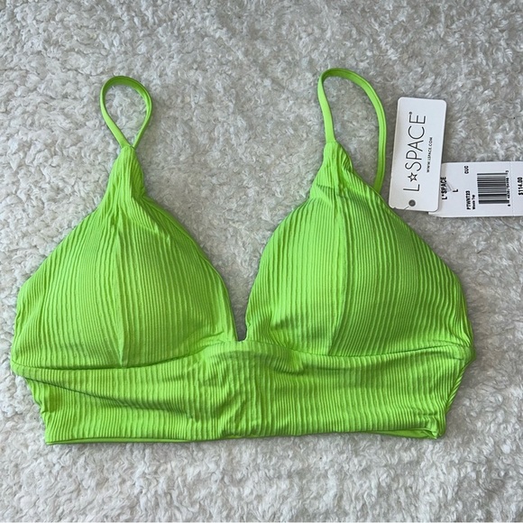 L*Space Winnie Ribbed Bikini Top Large NEW - Picture 1 of 3